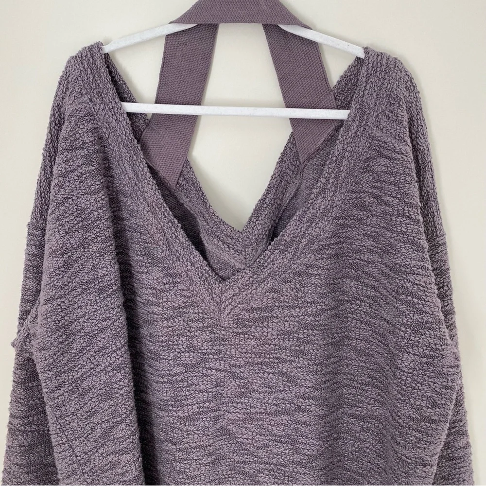 Free People FP Beach Oversized Sweater Tunic Brown-ish Gray Blend M/L
